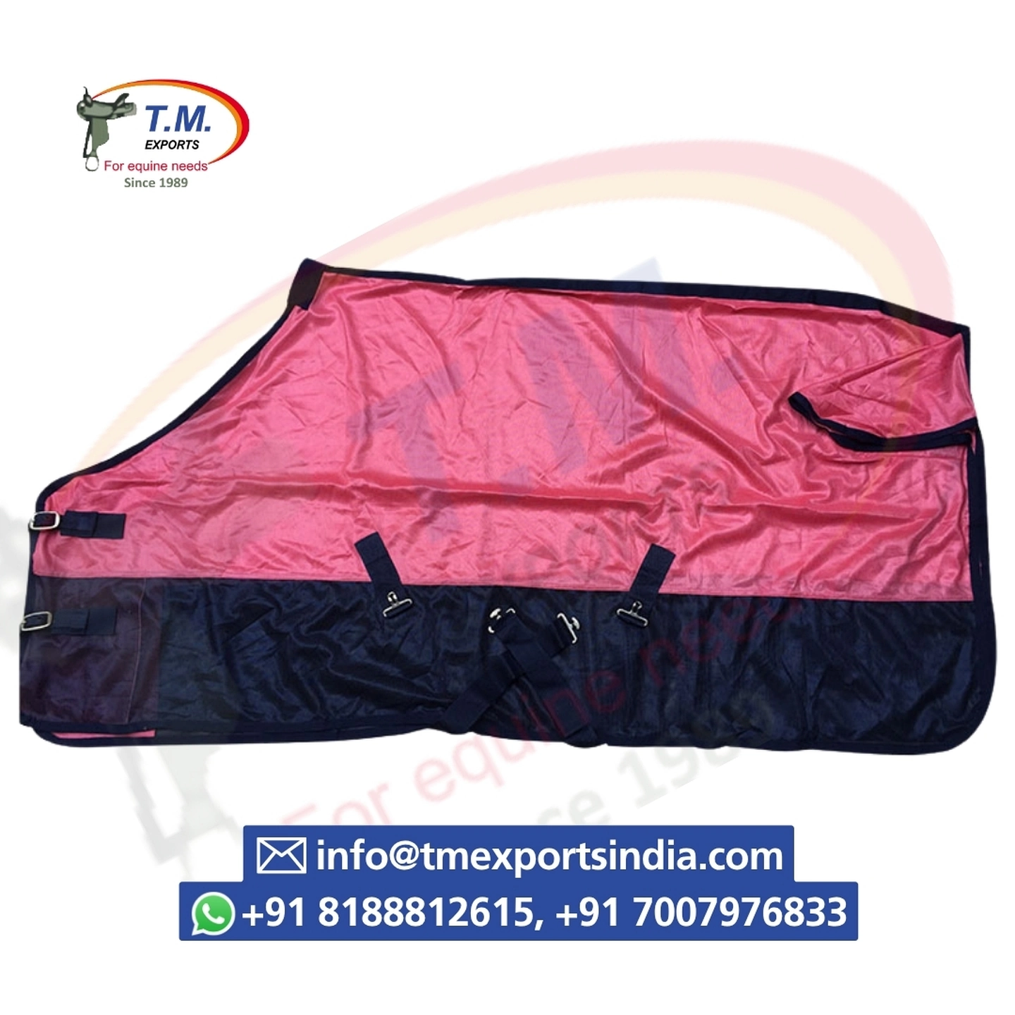 Pink & Navy Horse Rug | T.M. Exports