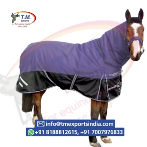 Purple Turnout Rug with Black Lower Panel