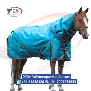 Turquoise Turnout Rug with Integrated Neck