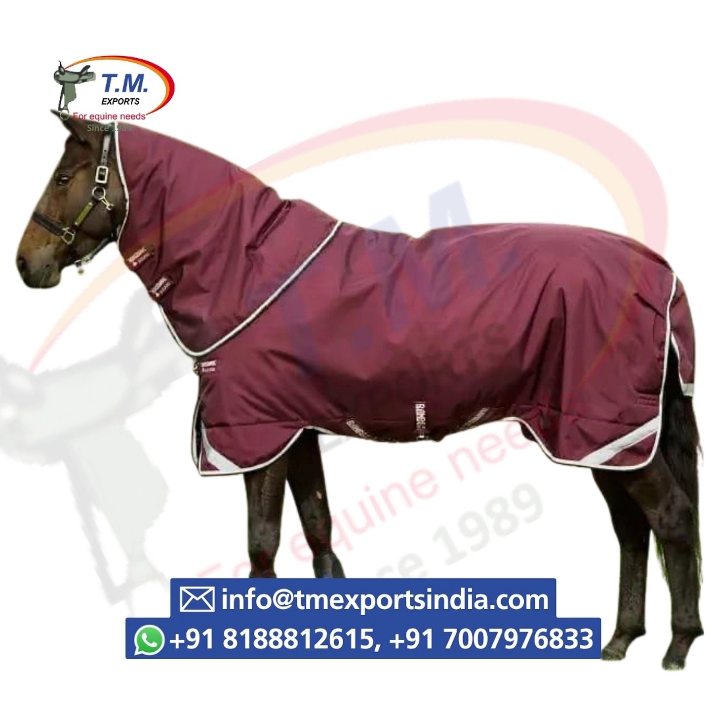 Burgundy Turnout Rug with Neck