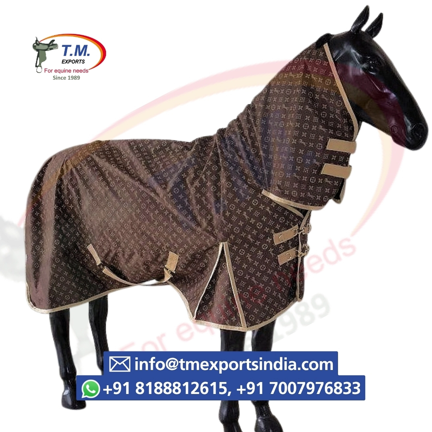 Brown & Black Mesh Fly Rug with Neck