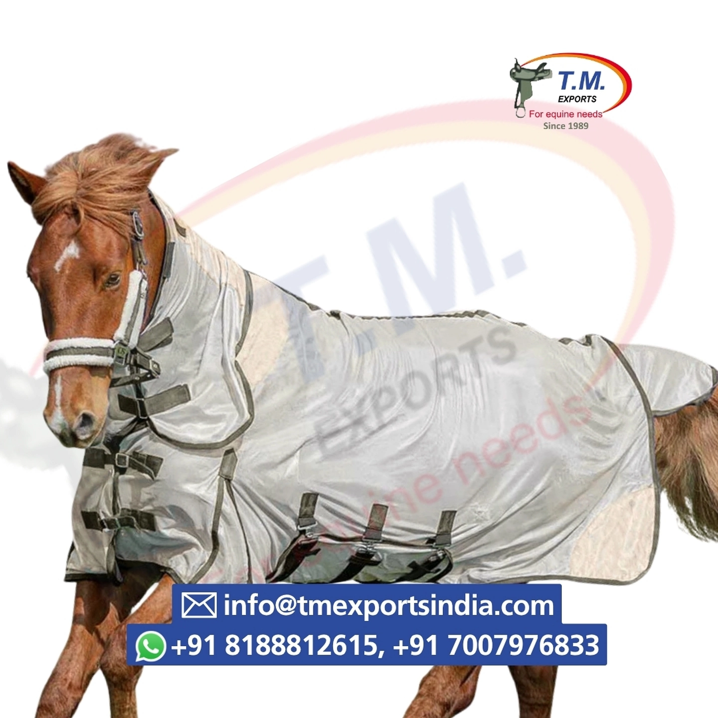 Light Grey Integrated-Neck Horse Fly Sheet