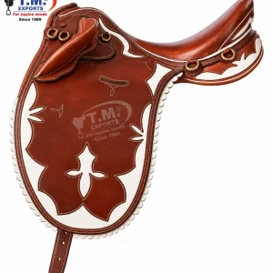 Brown Leather Endurance Saddle with Decorative Detail
