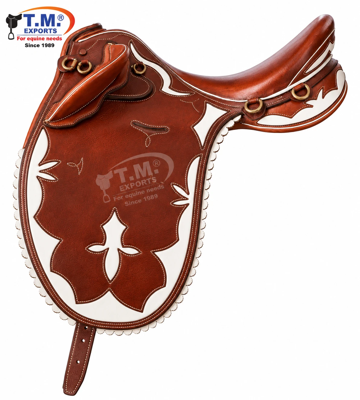 Brown Leather Endurance Saddle with Decorative Detail