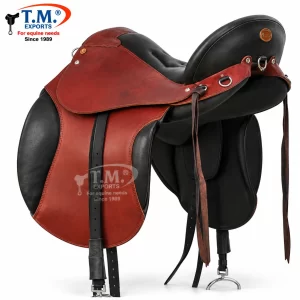 Burgundy & Black English Saddle – TM-ENG-004 | T.M. Exports