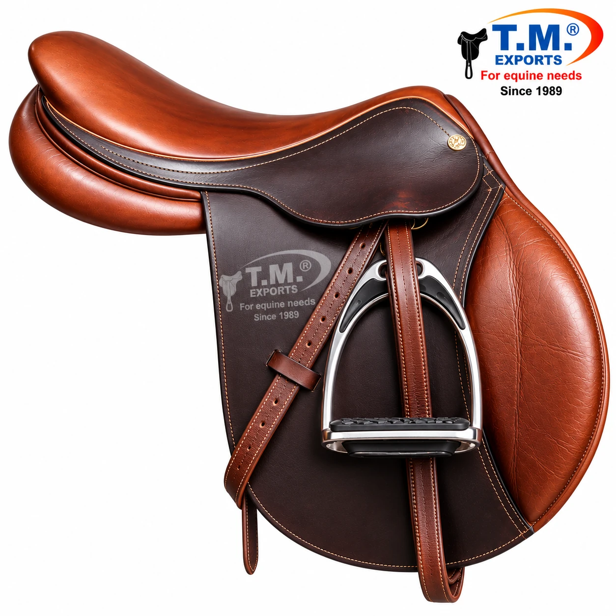 Premium Brown Leather English Saddle – TM-ENG-011 | T.M. Exports
