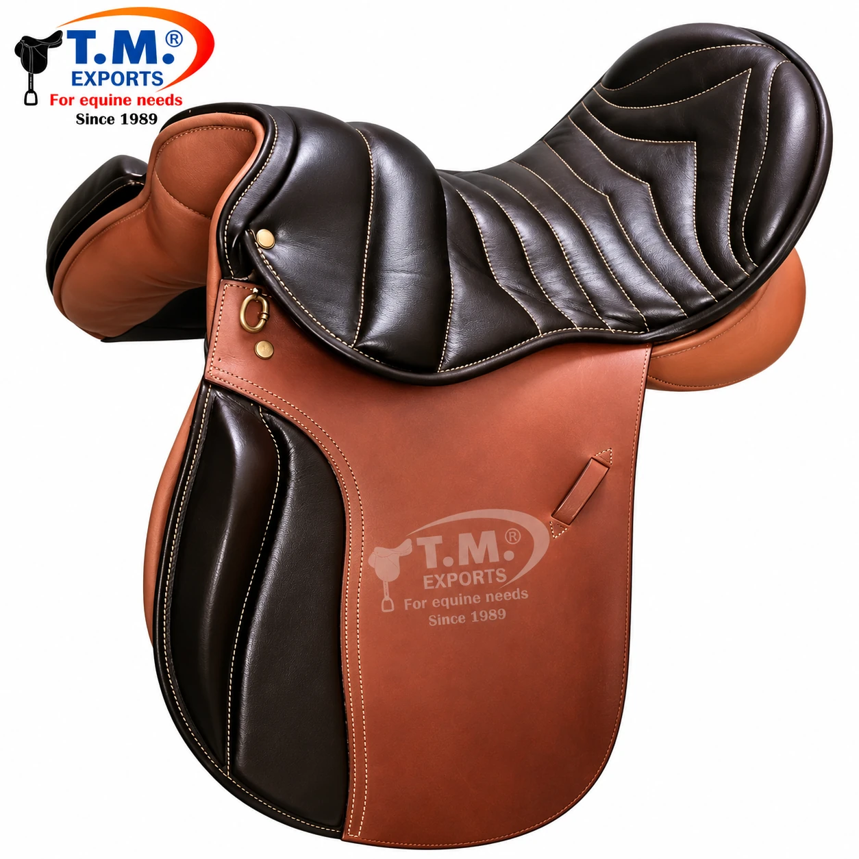 Two-Tone Quilted English Saddle – TM-ENG-013 | T.M. Exports