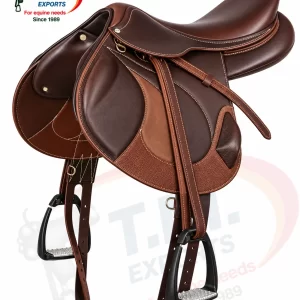Brown Close Contact Saddle with Stirrup Leathers – TM-CCS-007