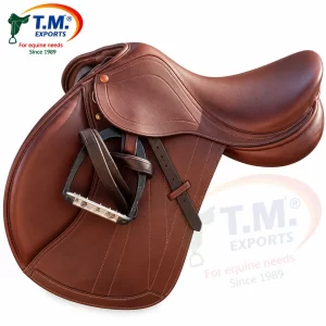 Brown Close Contact Saddle with Stirrup – TM-CCS-004