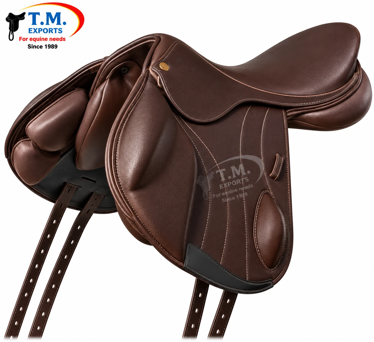 Brown English Close Contact Saddle with Stirrup Leathers – TM-CCS-003