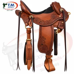 Floral Tooled Australian Stock Saddle - TM-AST-003
