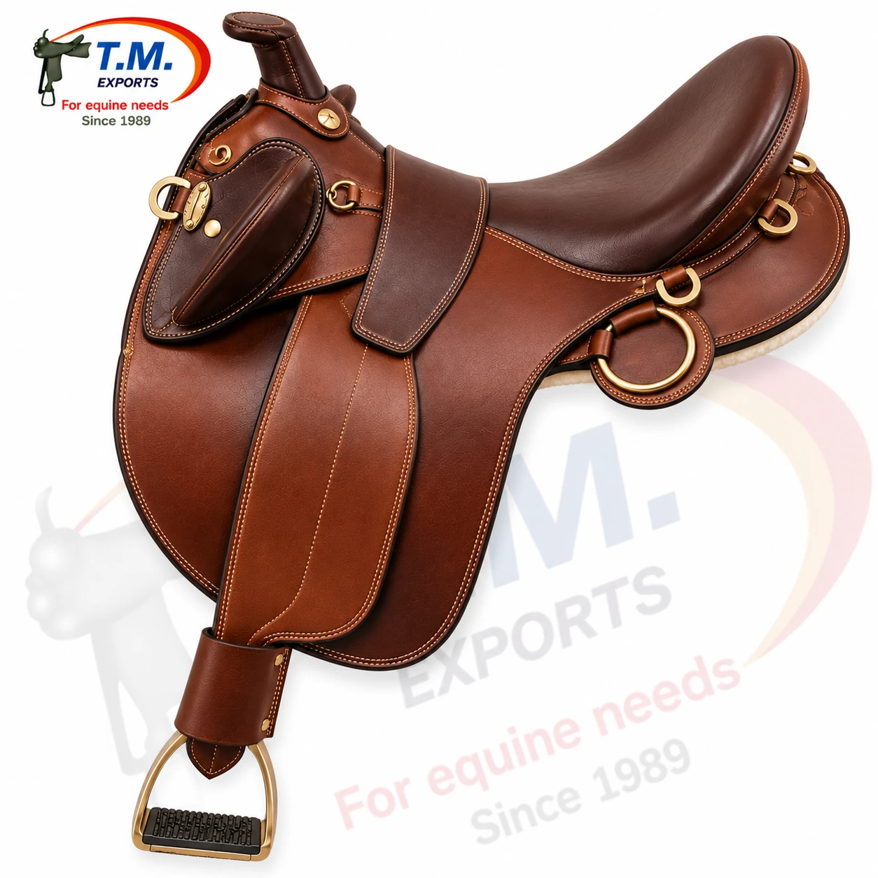 Premium Australian Leather Stock Saddle - TM-AST-006