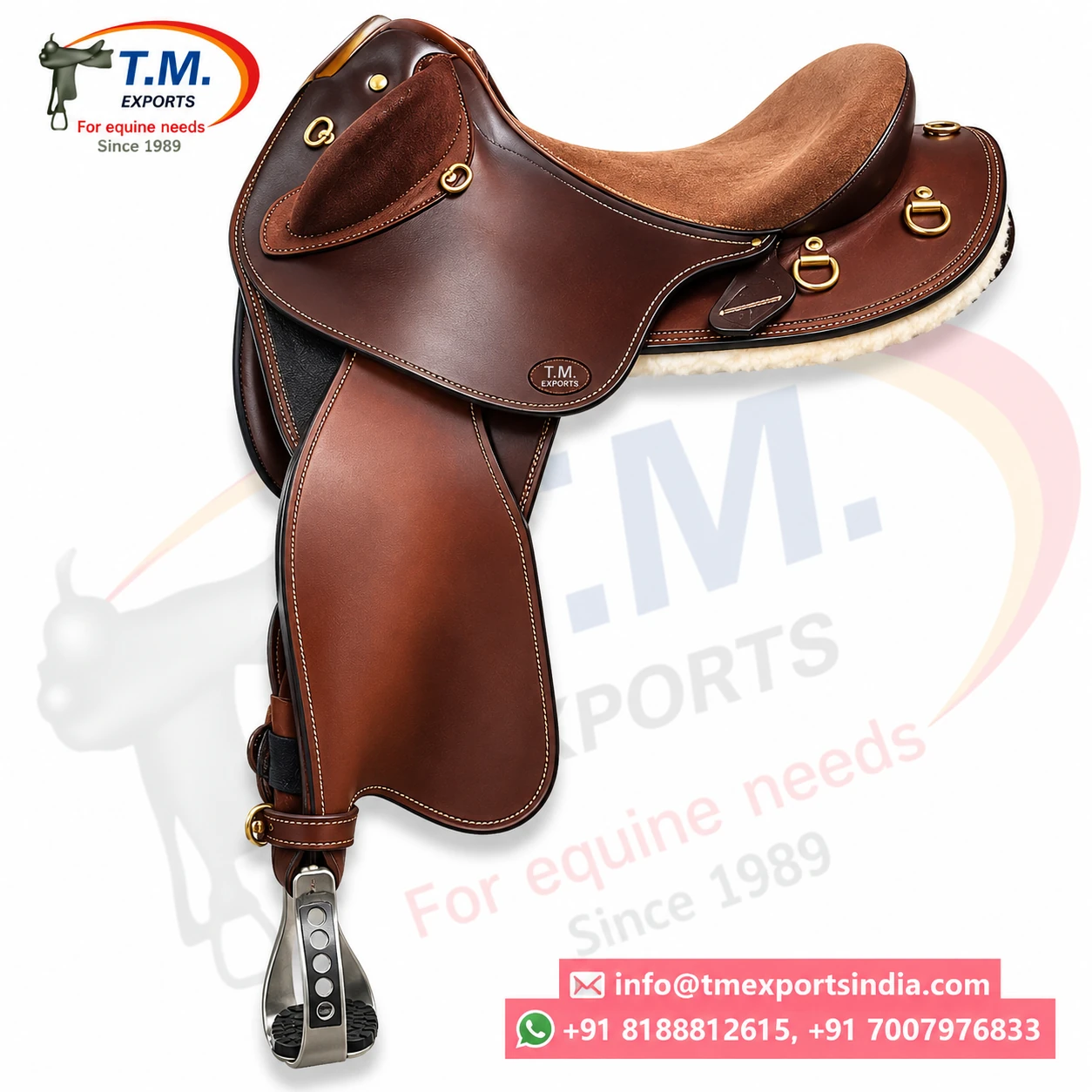 Brown Leather Australian Stock Saddle - TM-AST-012